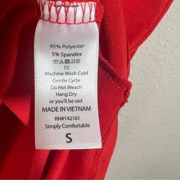 LulaRoe Red Cree Neck Short Sleeves High Low‎ Tee Womens Small - Picture 4 of 6